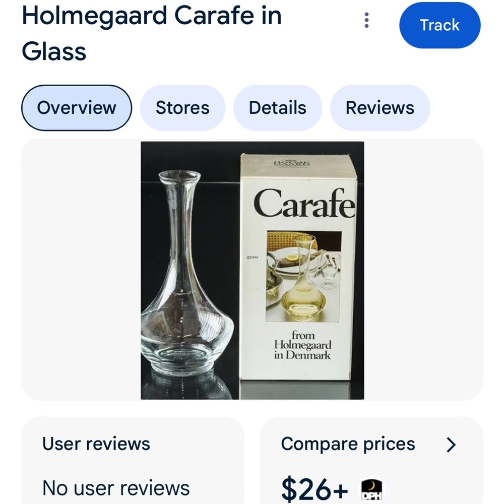Holmegaard Clear Glass Carafe